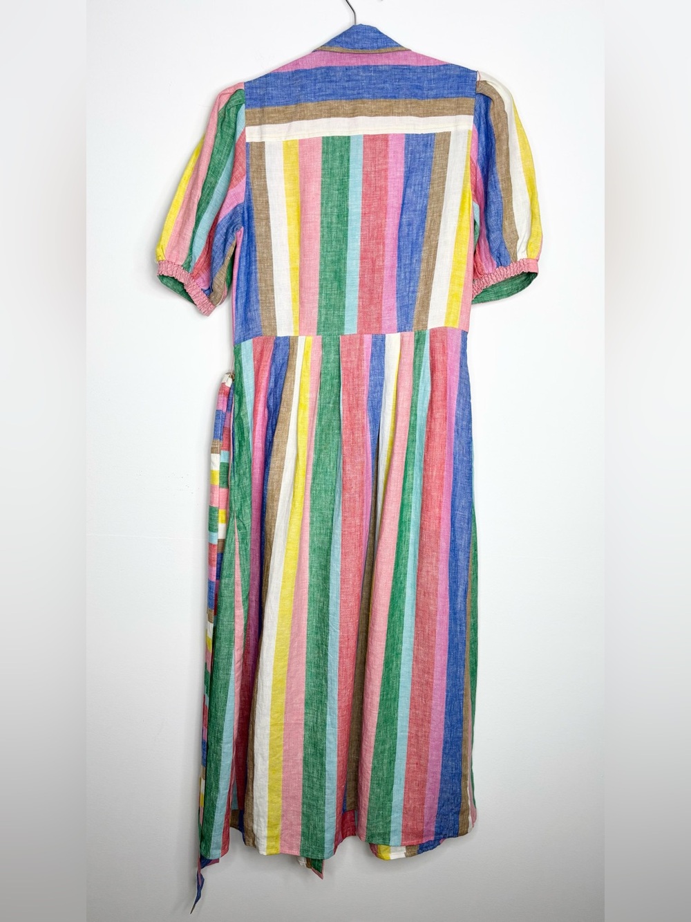 Boden Alexa Stripe Linen Maxi Shirt Dress Pink Multi Size 6R - Picture 11 of 16